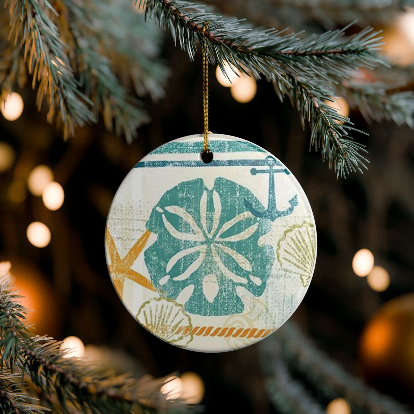 Coastal Whispers Ceramic Ornament - Coastal Decoration