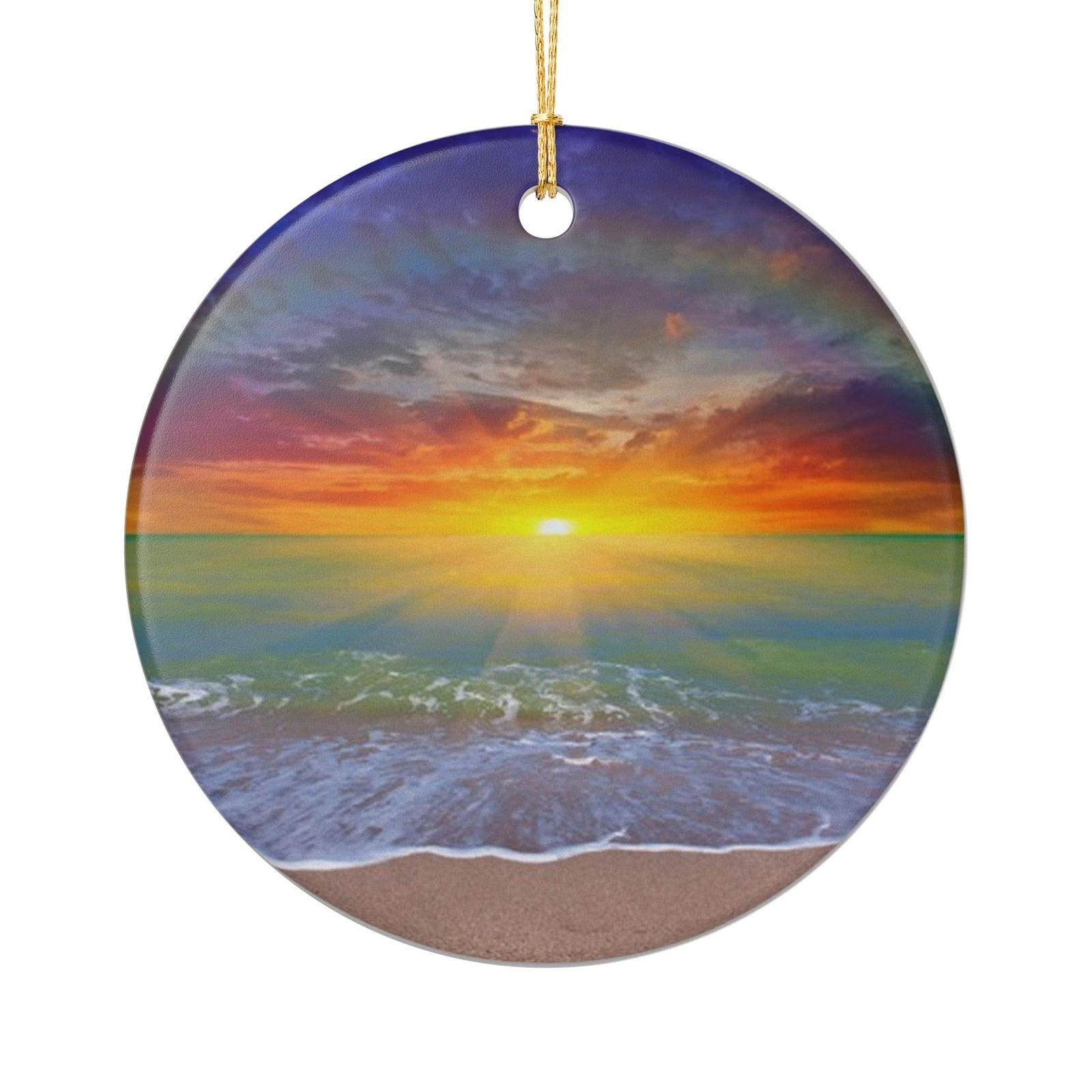 Sunrise Show Ceramic Ornament - Coastal Holiday Decoration