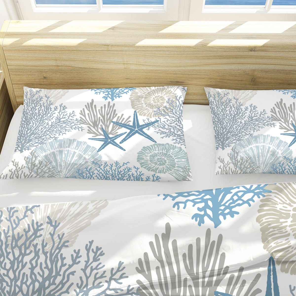Coastal Coral Reversible Bedcover Set