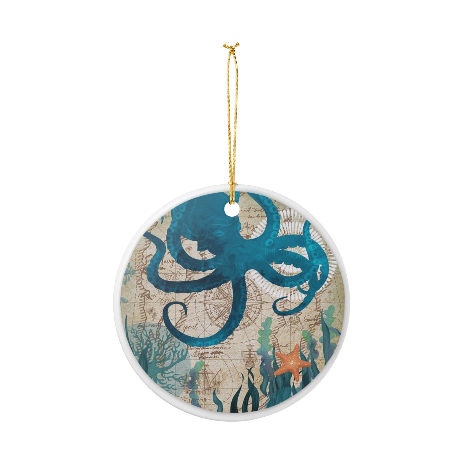 Depths of Navigation Ceramic Ornament - Coastal Decoration