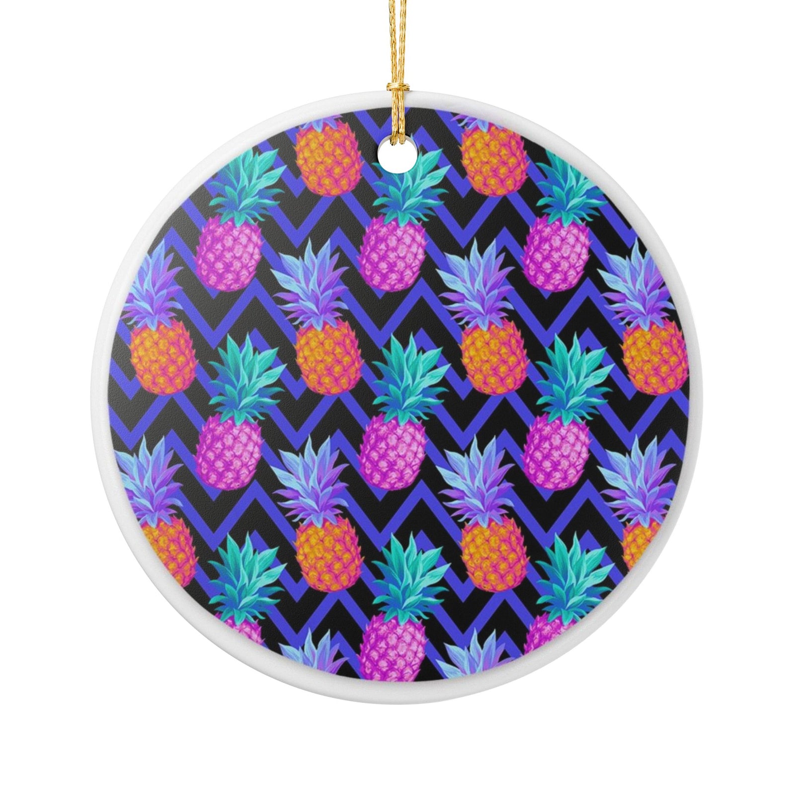 Tropical Zigzag Fusion Ceramic Ornament - Coastal Decoration