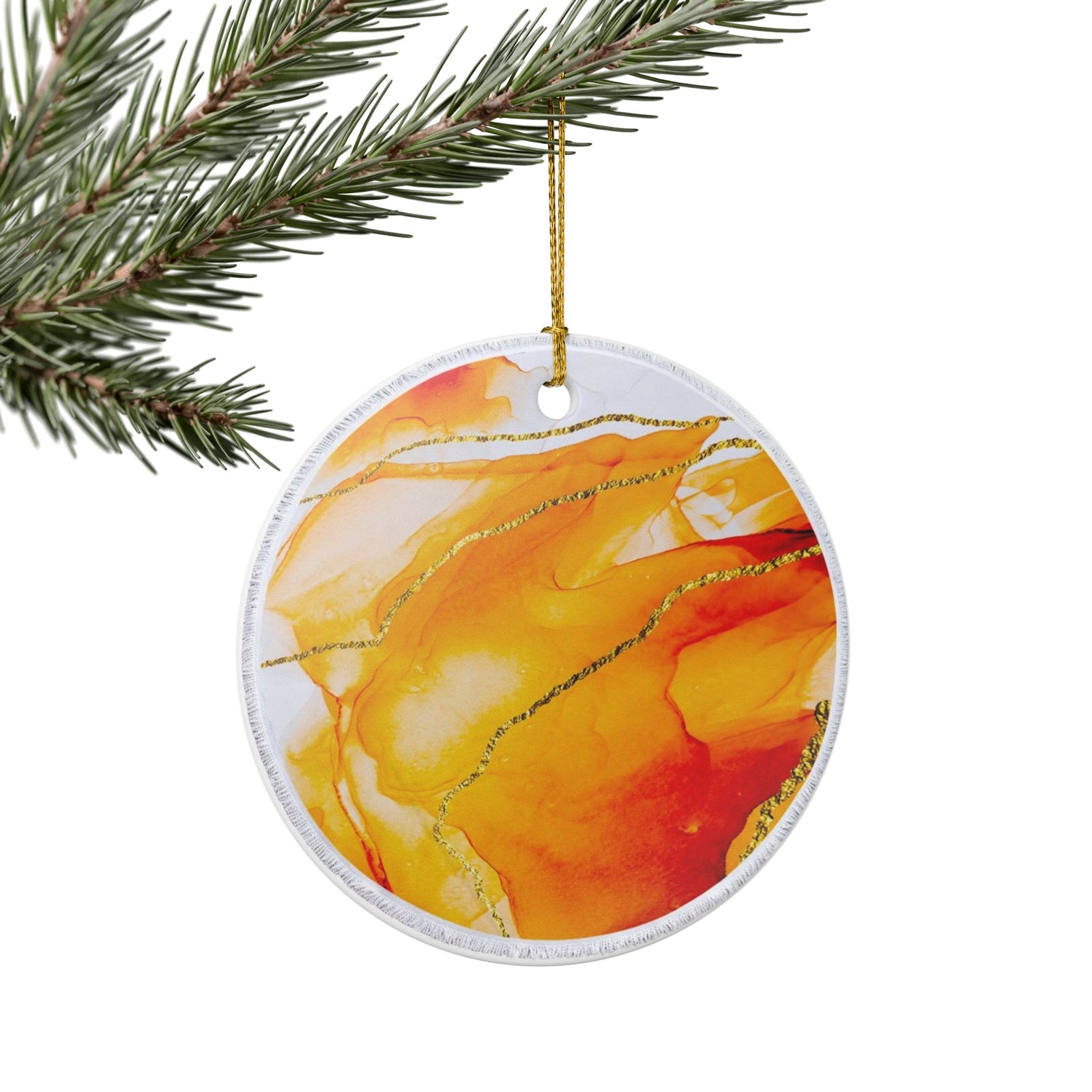 Liquid Gold Ceramic Ornament - Coastal Decoration