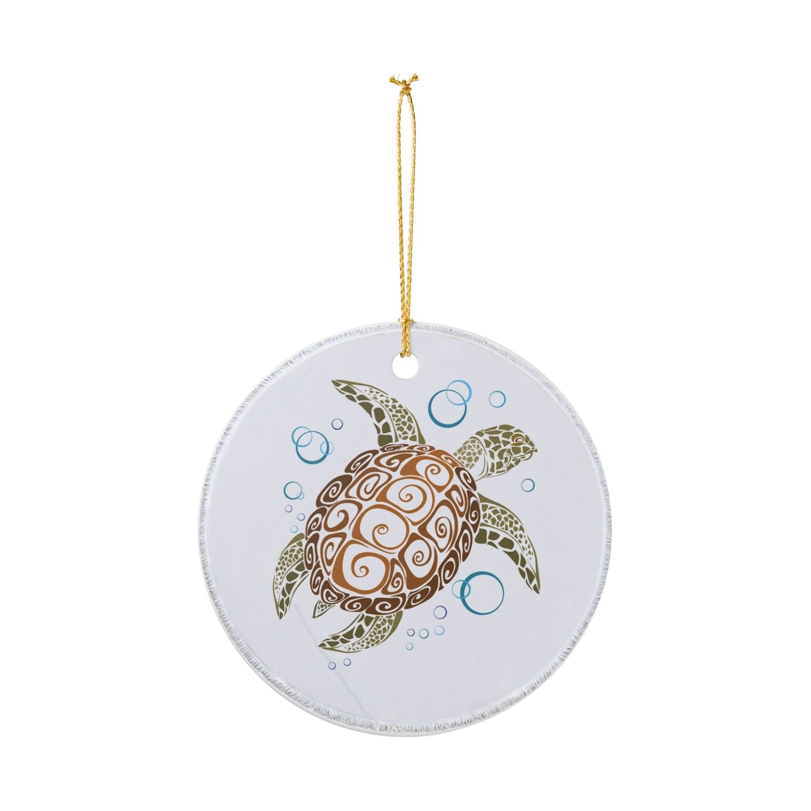 Aquatic Harmony Ceramic Ornament - Coastal Decoration