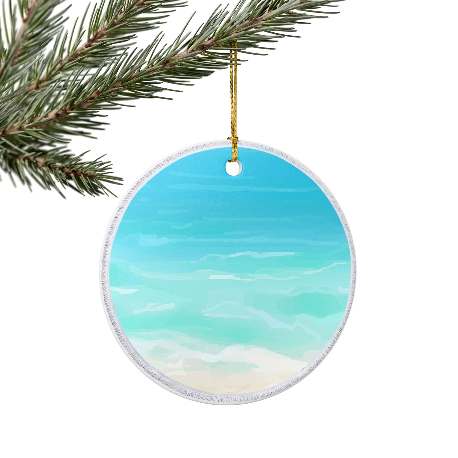 Beach Vaycay Ceramic Ornament - Coastal Holiday Decoration