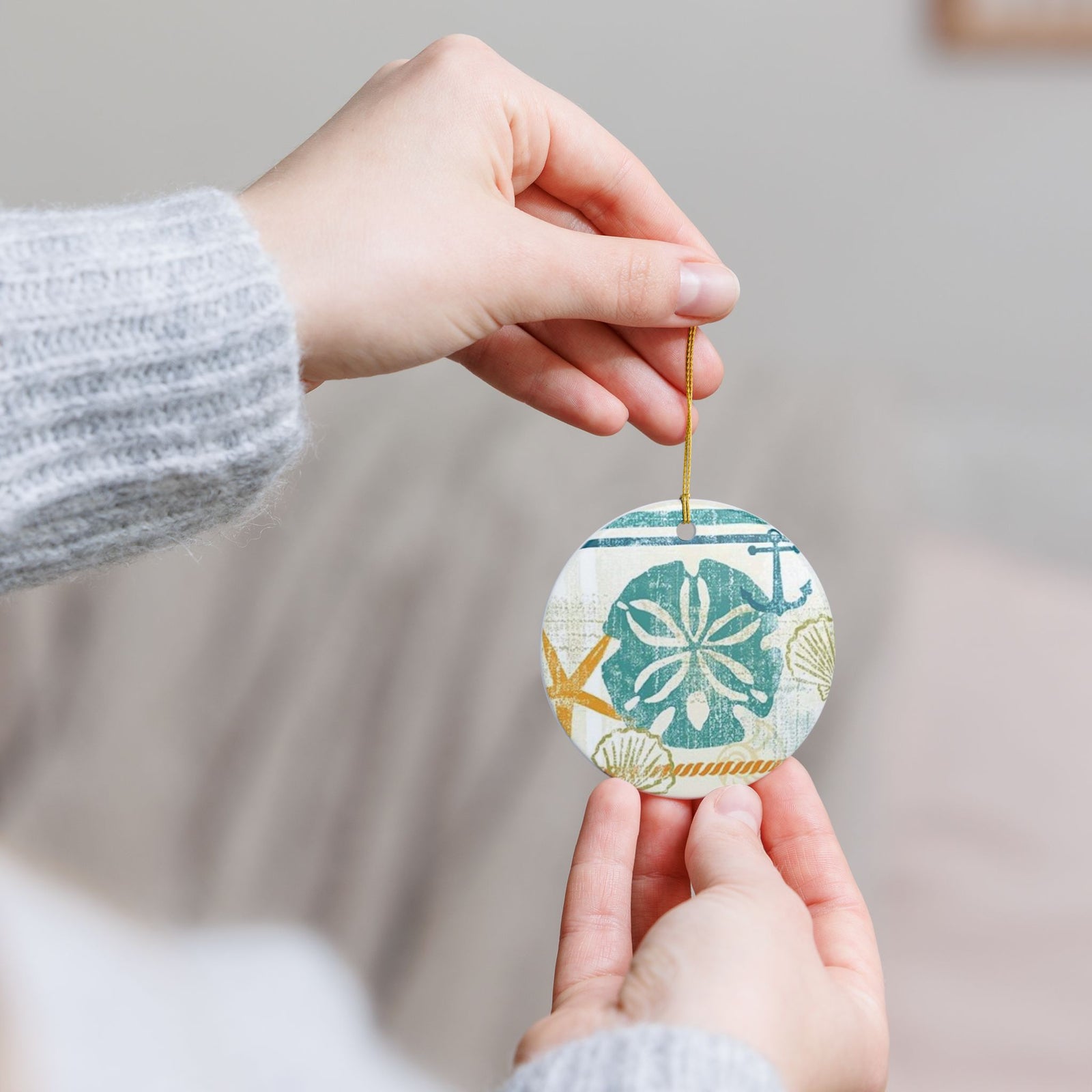 Coastal Whispers Ceramic Ornament - Coastal Decoration
