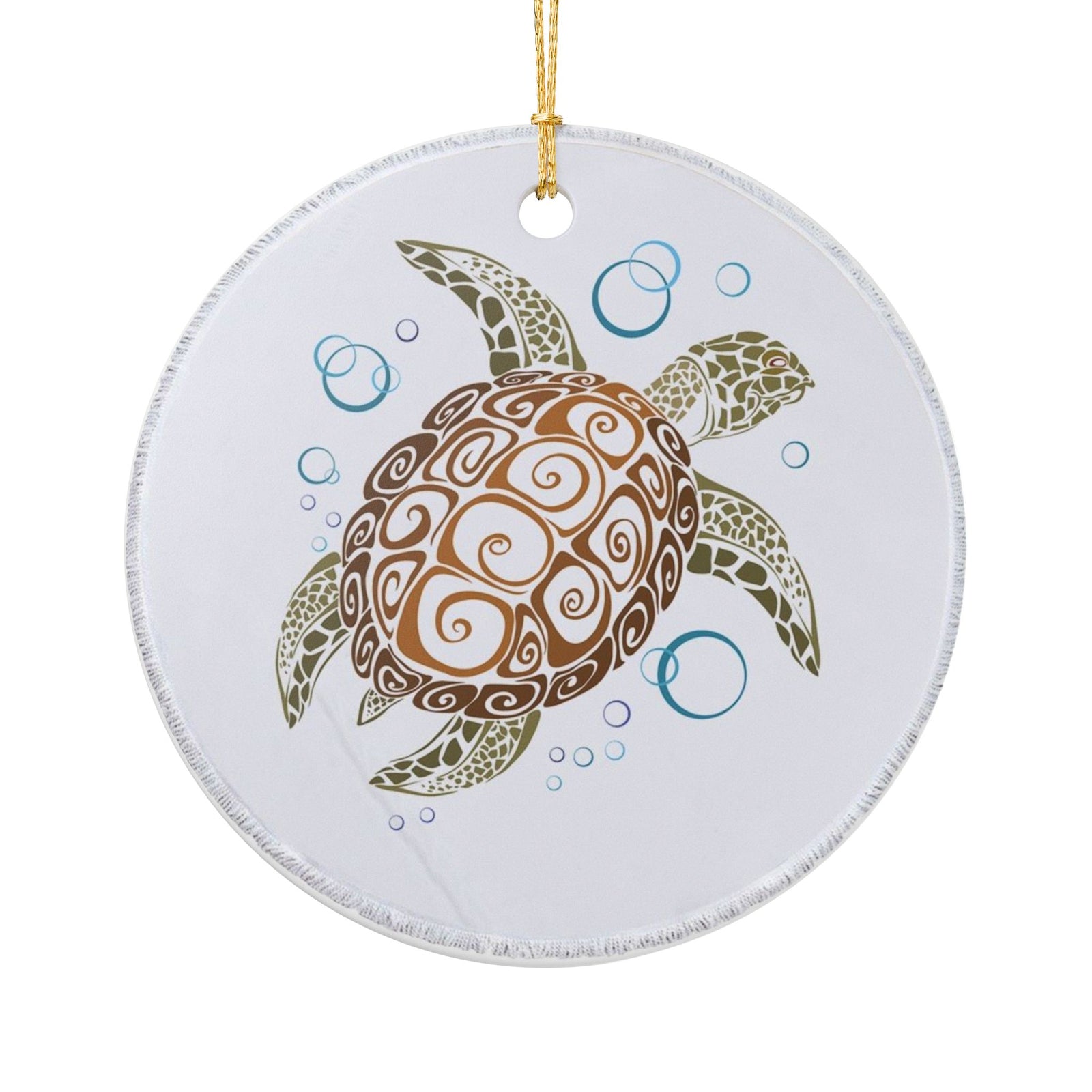 Aquatic Harmony Ceramic Ornament - Coastal Decoration