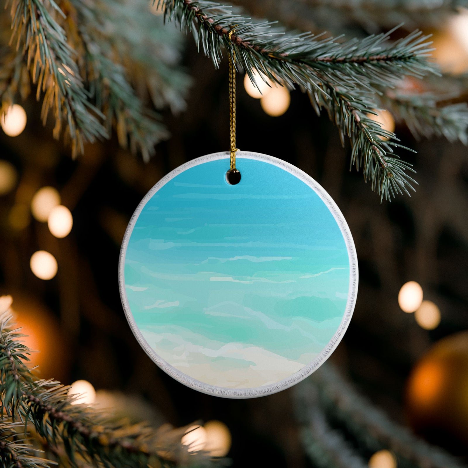 Beach Vaycay Ceramic Ornament - Coastal Holiday Decoration