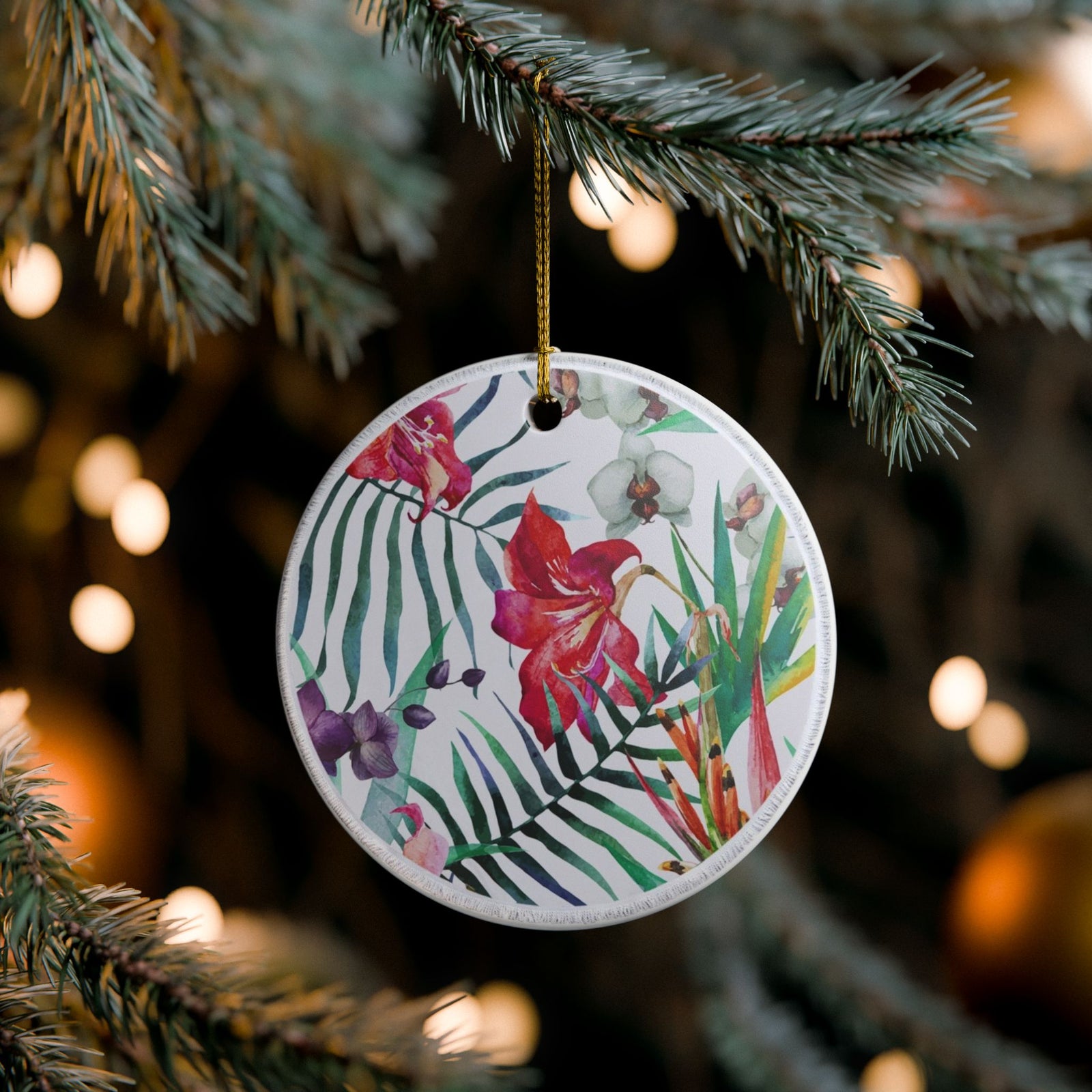 Tropical Whispers Ceramic Ornament - Coastal Decoration