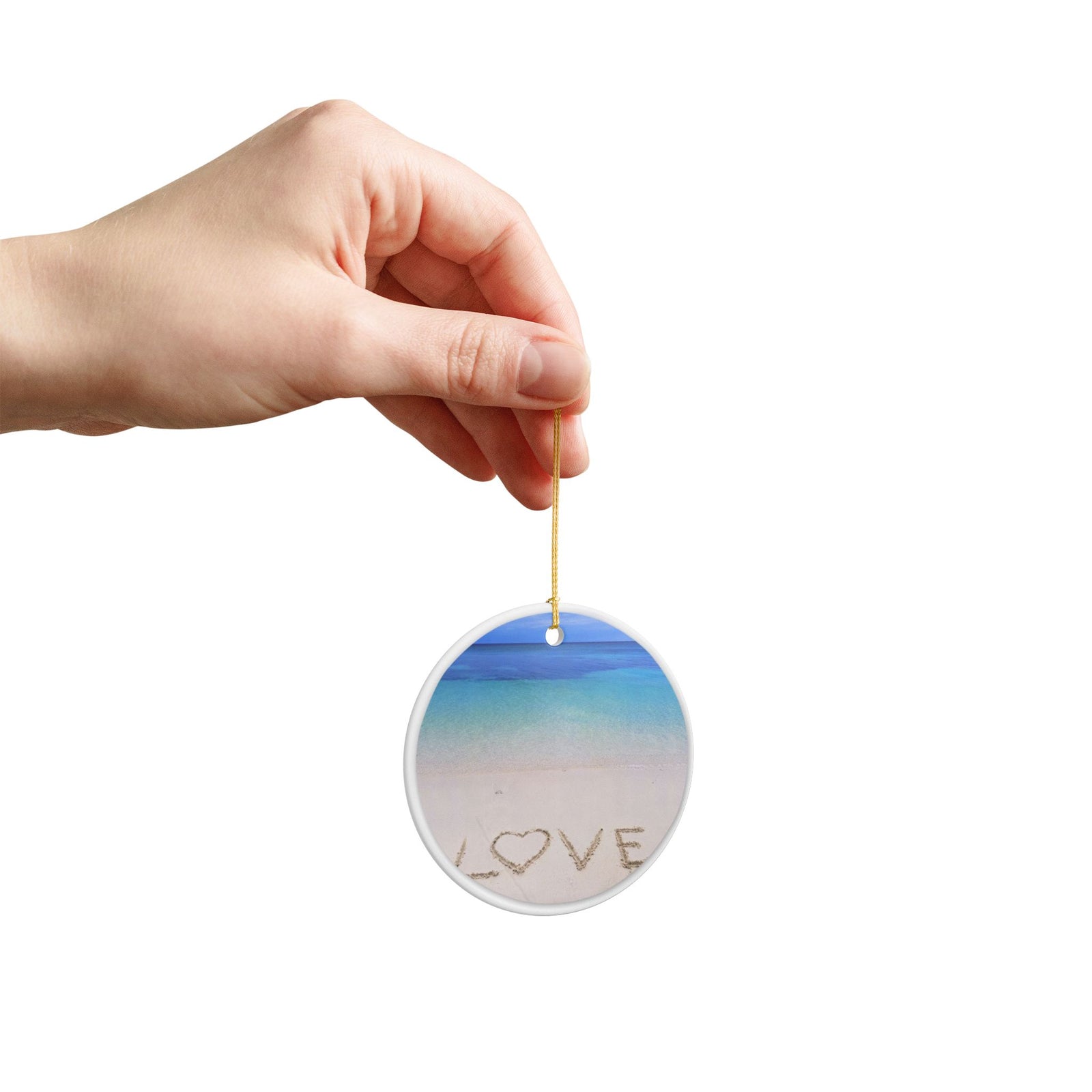 Beach Love Ceramic Ornament - Coastal Decoration