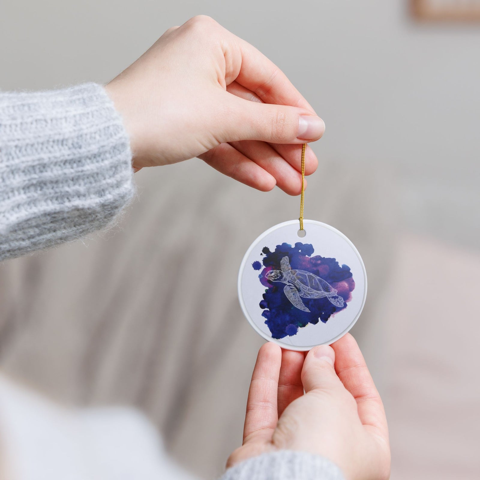 Aquatic Whispers Ceramic Ornament - Coastal Decoration