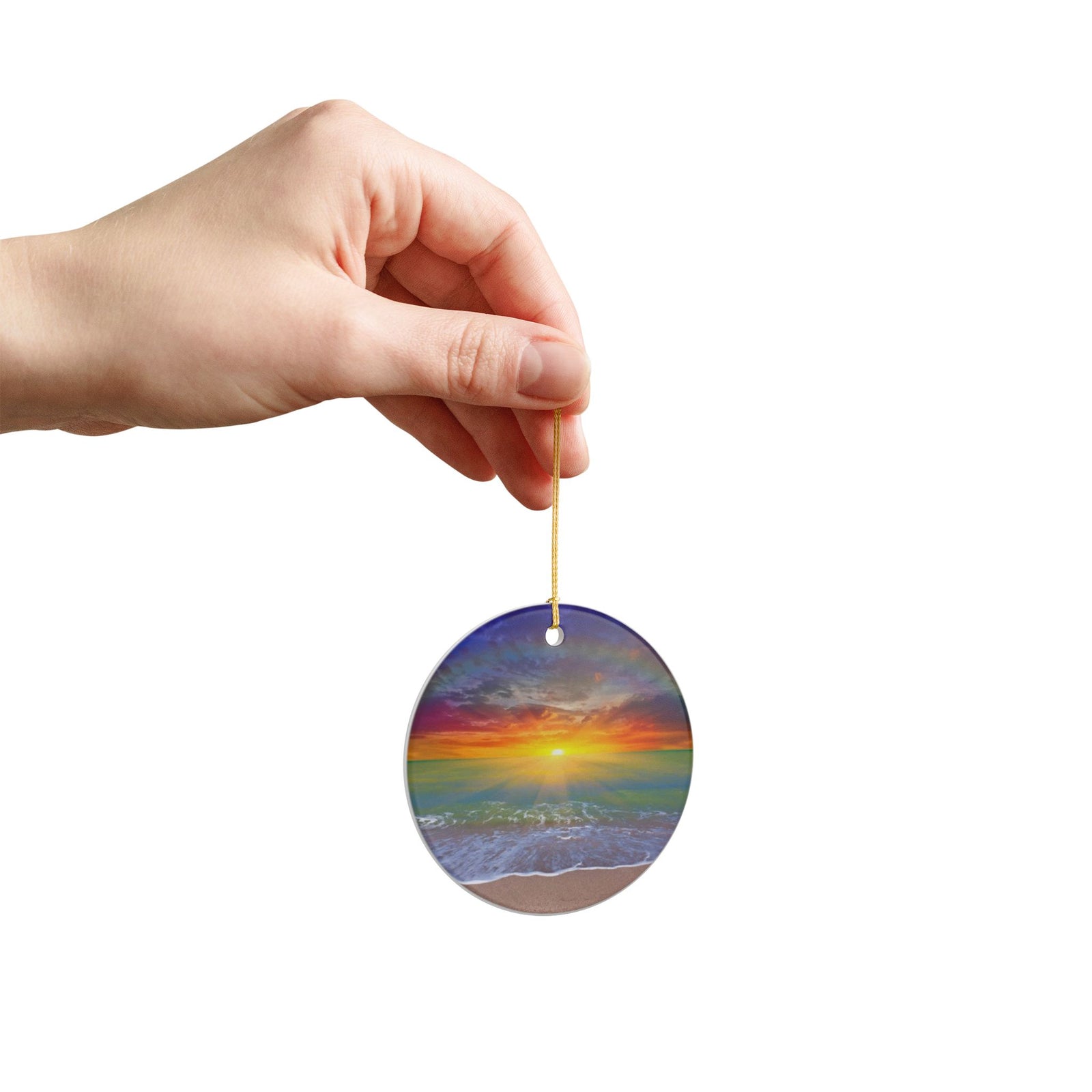 Sunrise Show Ceramic Ornament - Coastal Holiday Decoration