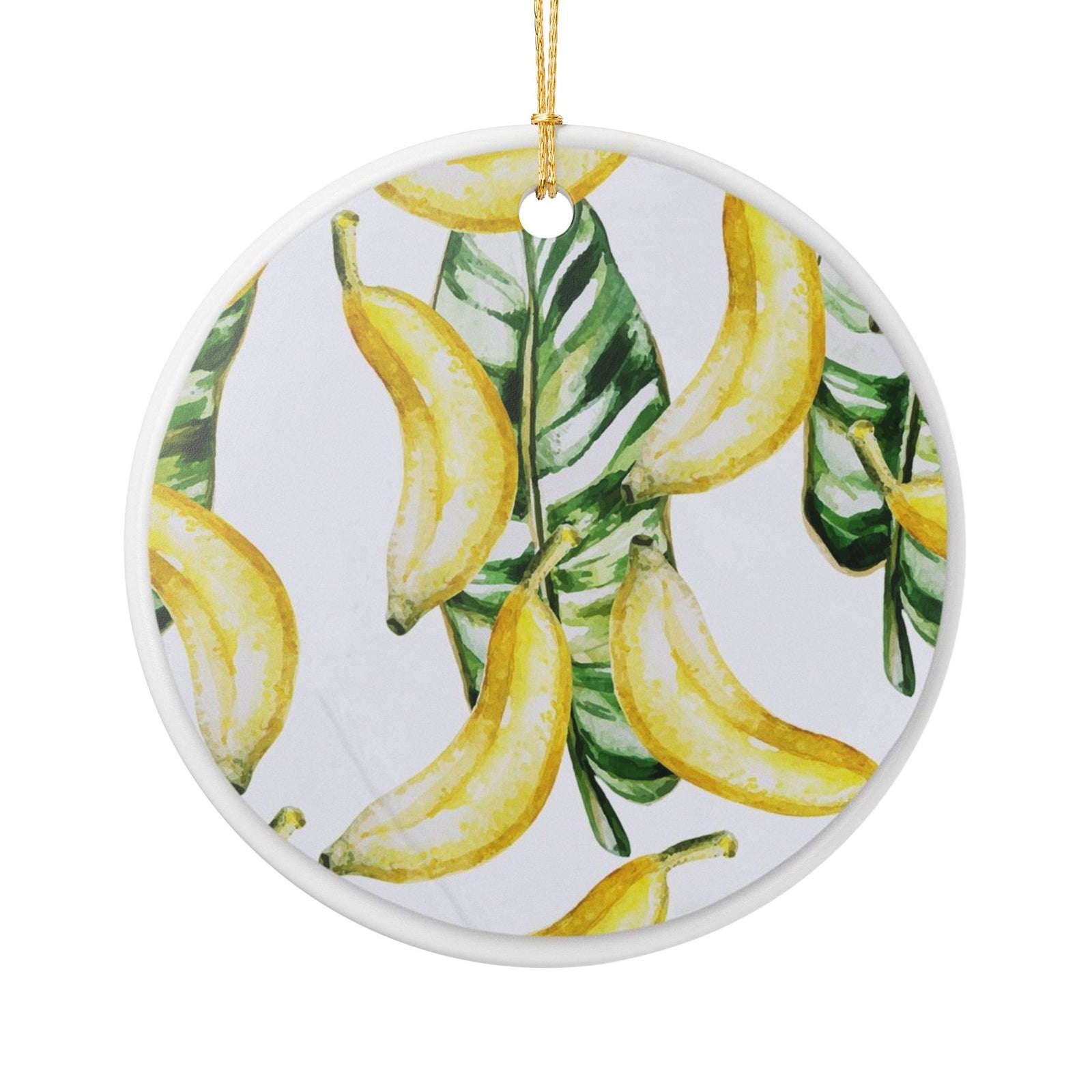 Banana Leaves Ceramic Ornament - Coastal Decoration
