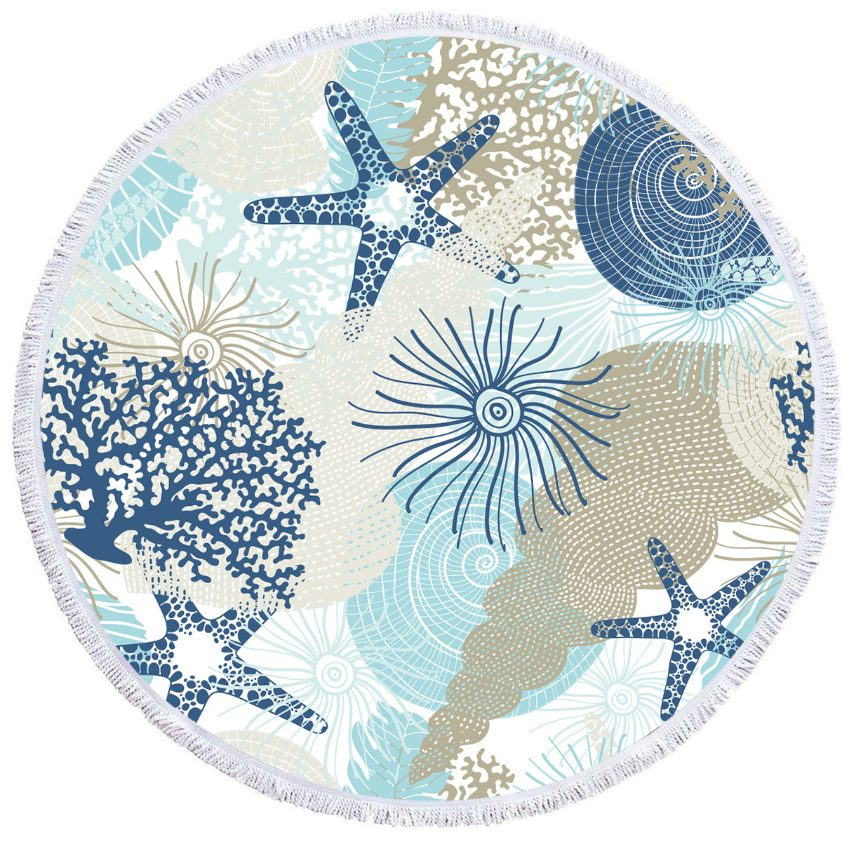 Beach Treasures Round Beach Towel