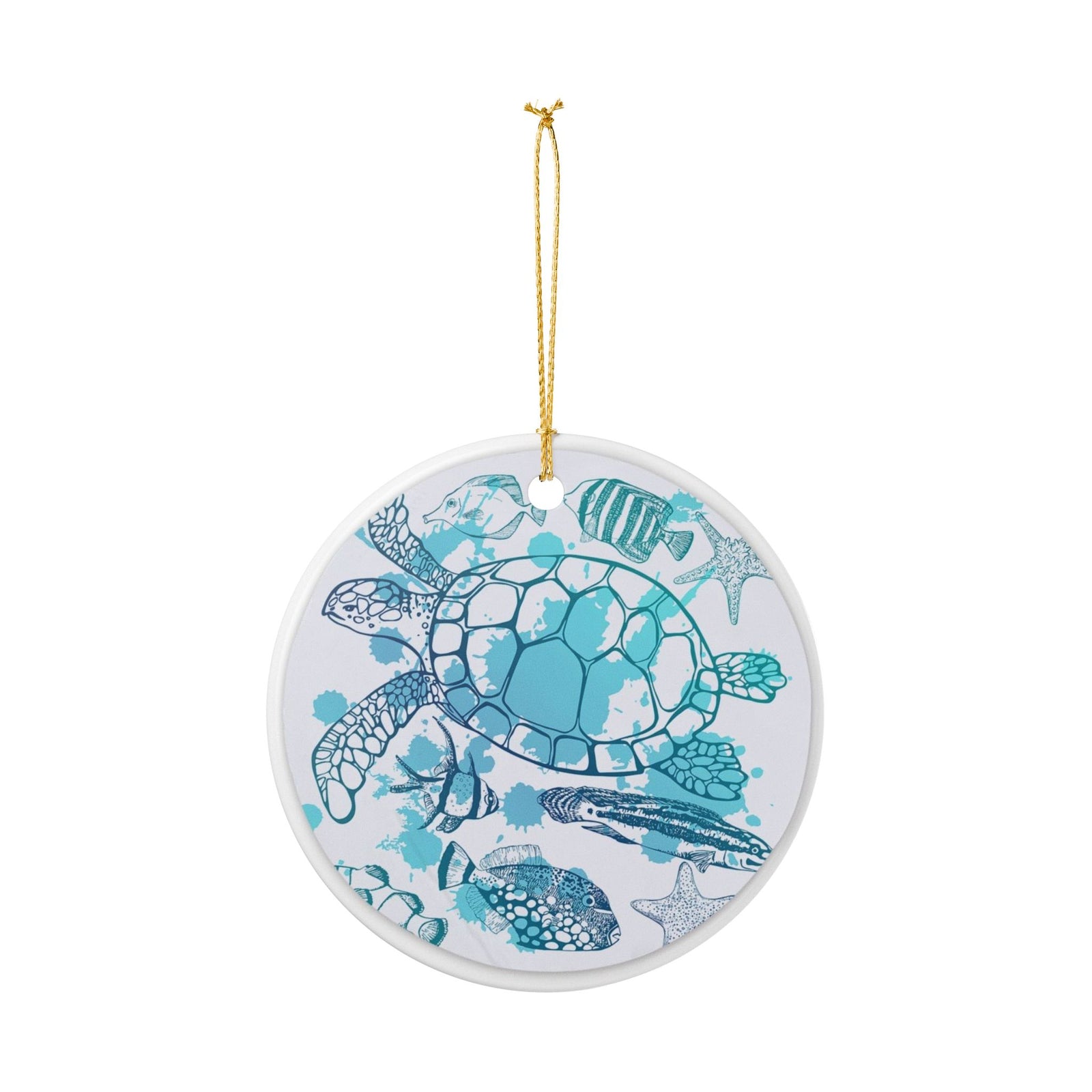 Ocean's Mosaic Ceramic Ornament - Coastal Decoration