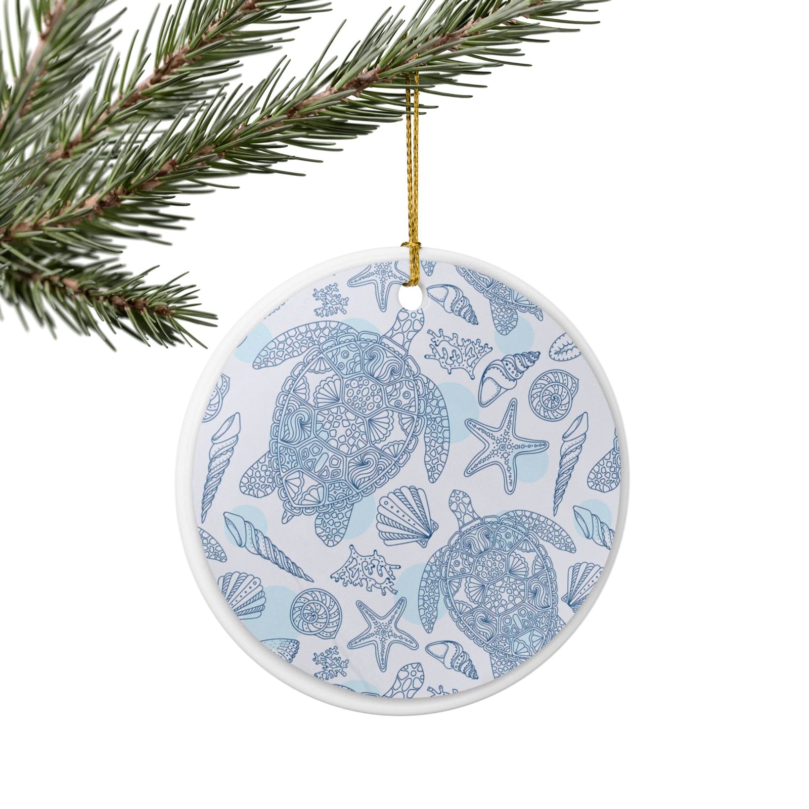 Oceanic Mosaic Ceramic Ornament - Coastal Decoration