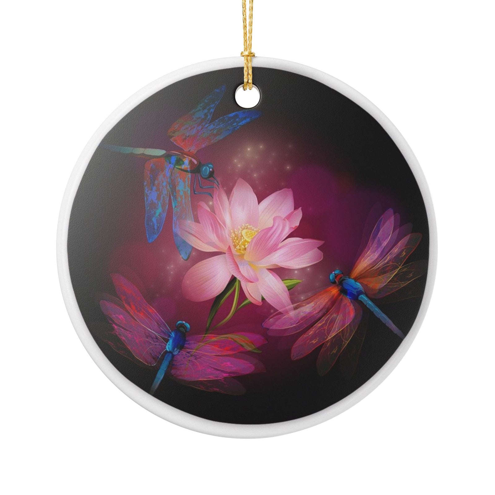 Dragonfly Dance Ceramic Ornament - Coastal Decoration