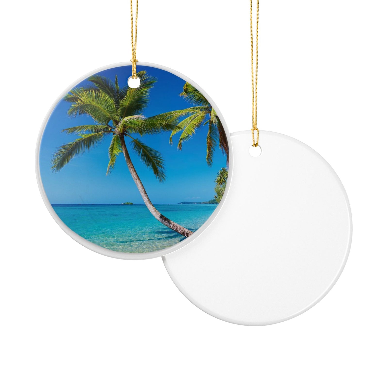 Tropical Paradise Ceramic Ornament - Coastal Holiday Decoration