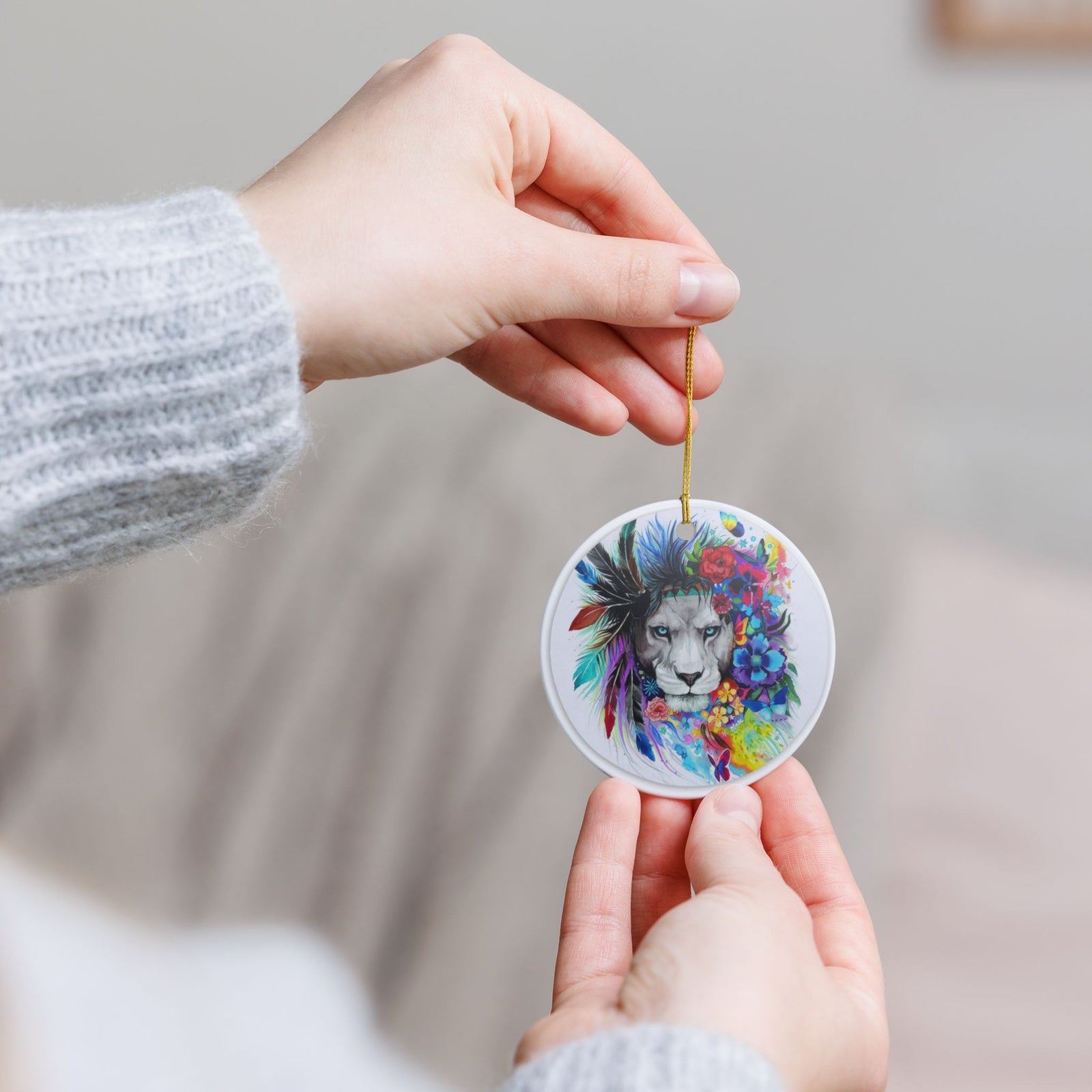 Wild SpiritCeramic Ornament - Coastal Holiday Decoration