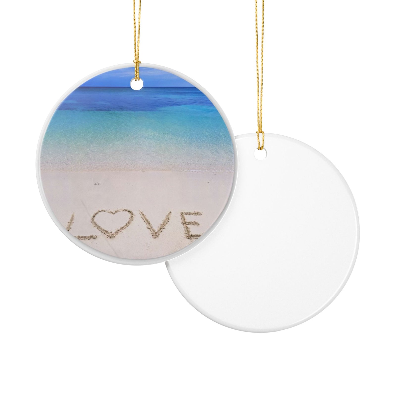 Beach Love Ceramic Ornament - Coastal Decoration