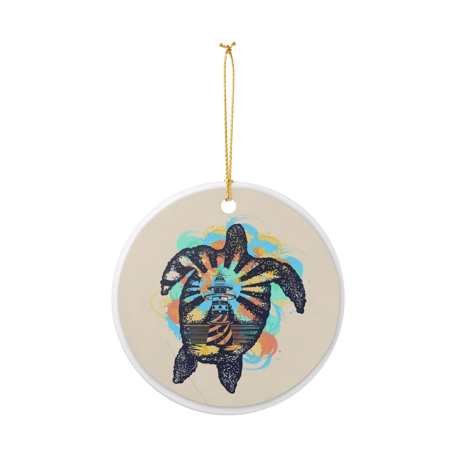 Lighthouse Guardian Ceramic Ornament - Coastal Decoration