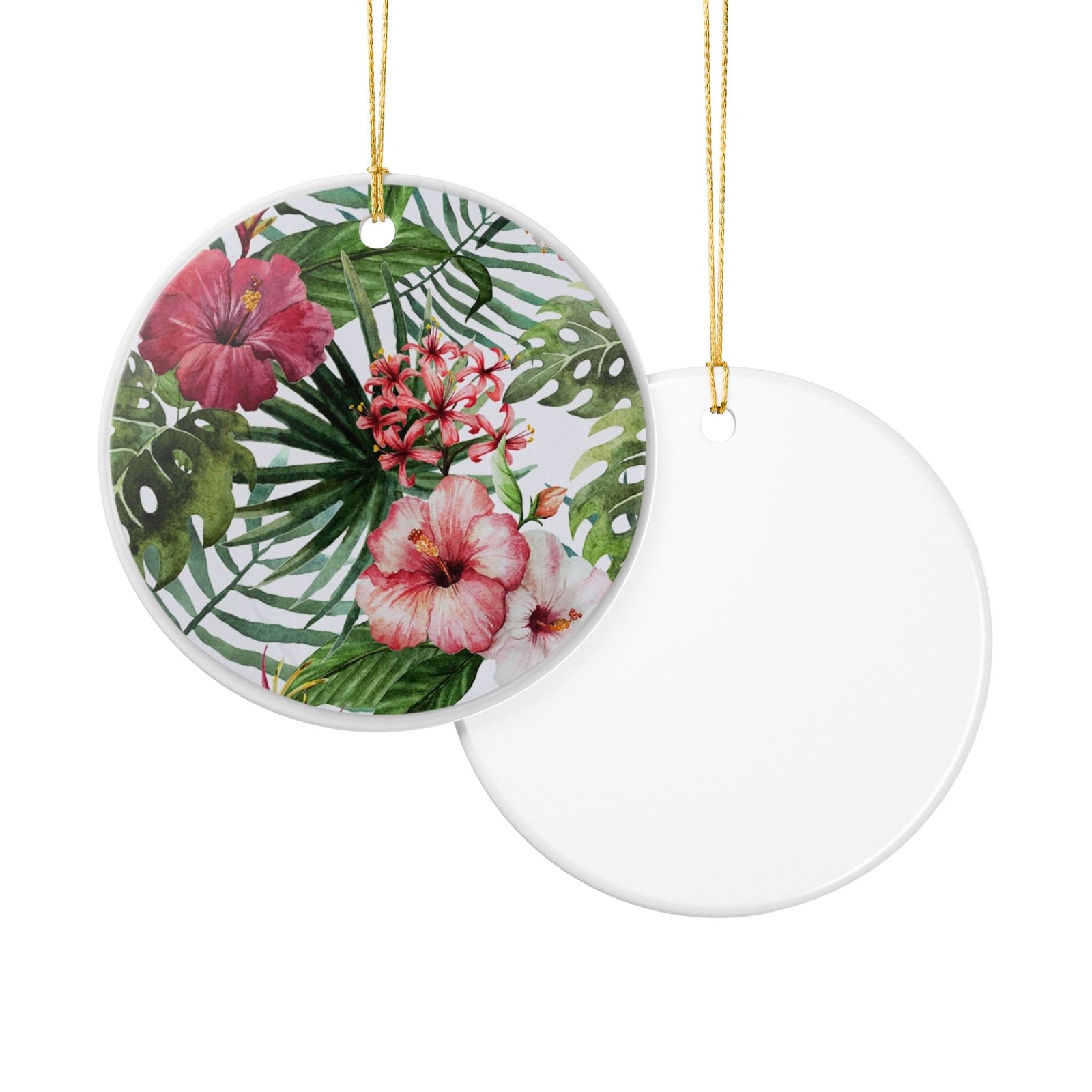 Tropical Bloom Ceramic Ornament - Coastal Decoration
