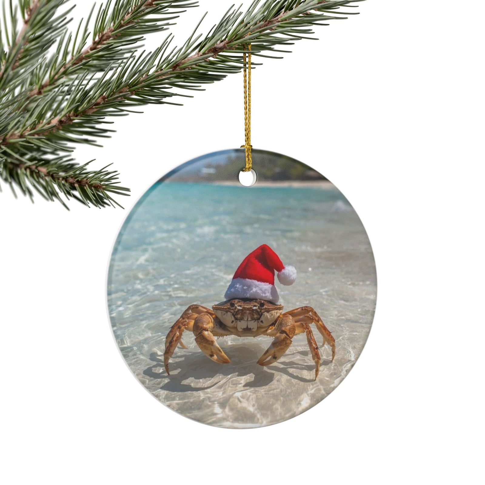 Mr Sandy Claws Ceramic Ornament - Coastal Holiday Decoration