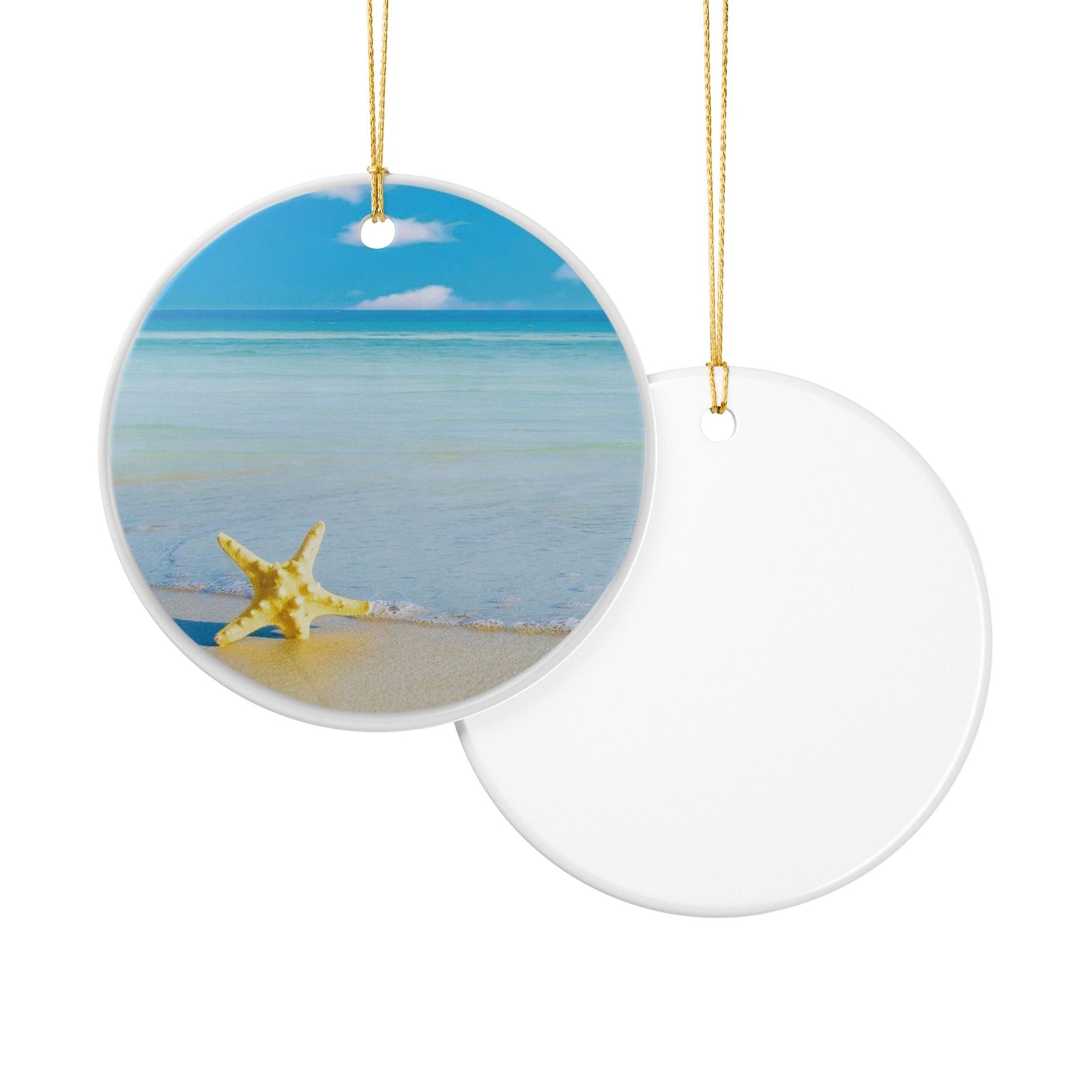 Starfish Dreams Ceramic Ornament - Coastal Holiday Decoration