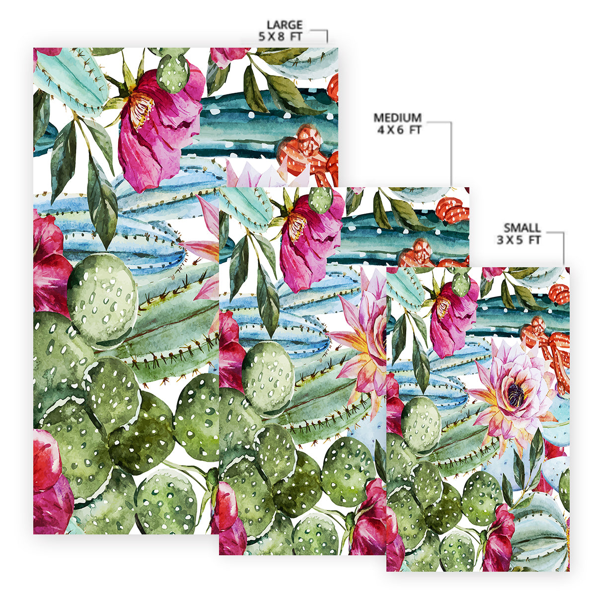 Colorful Cacti Area Rug