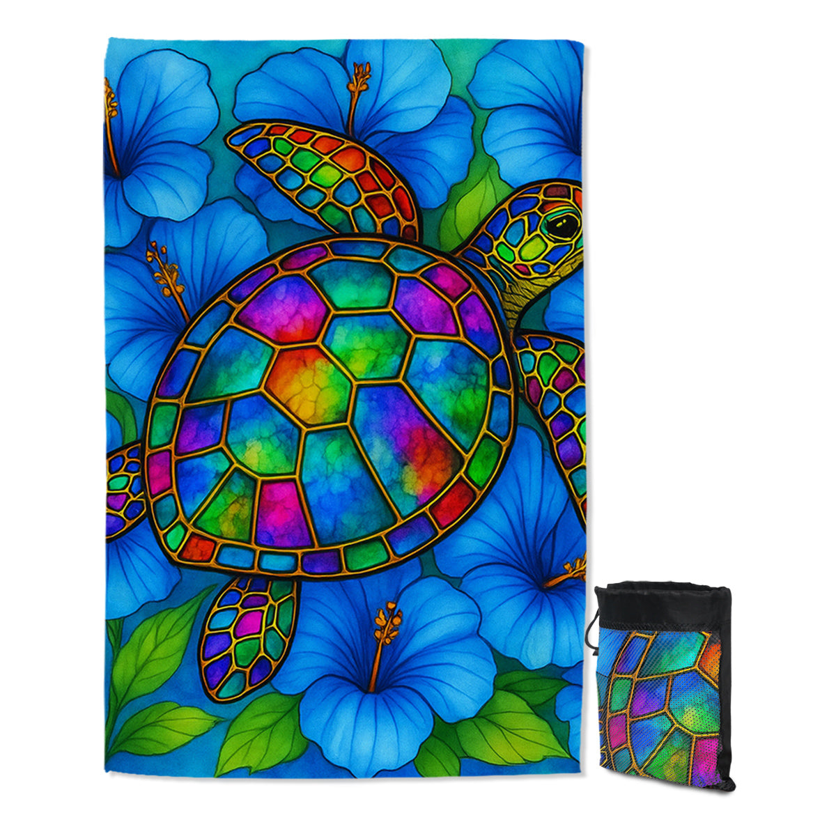 Hibiscus Sea Turtle Sand Free Towel