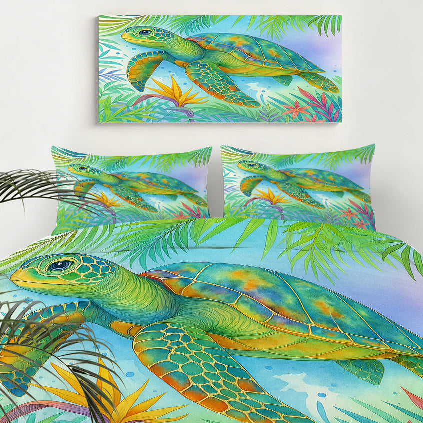 Watercolor Sea Turtle Bedding Set