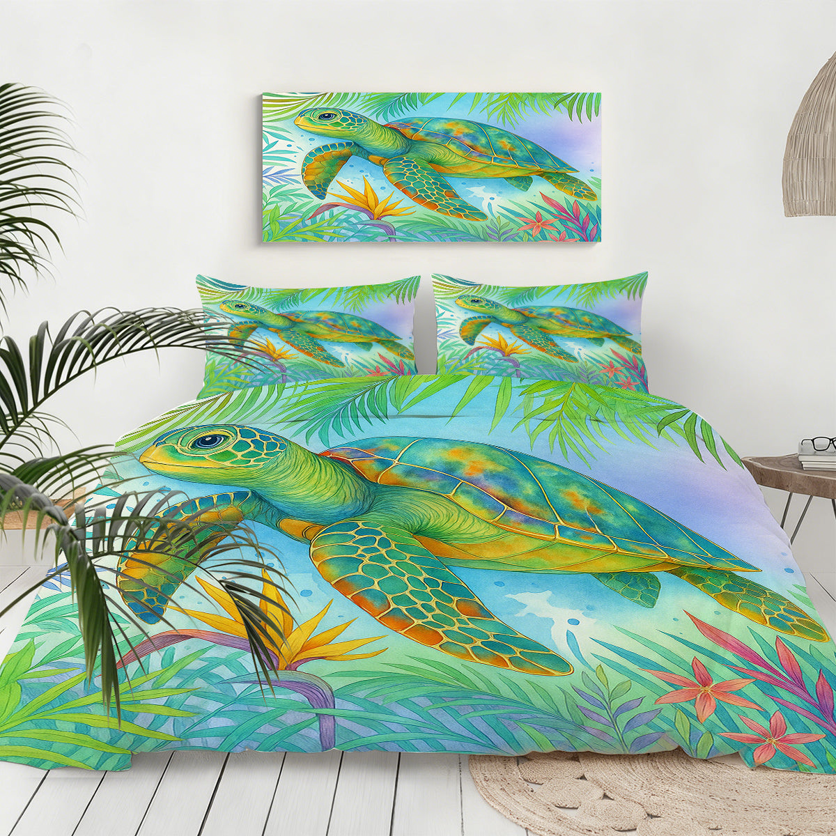 Watercolor Sea Turtle Bedding Set
