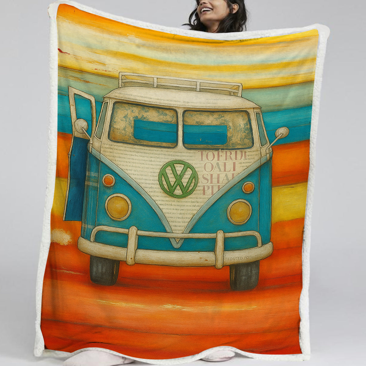 Vee Dub Sunset Soft Sherpa Blanket