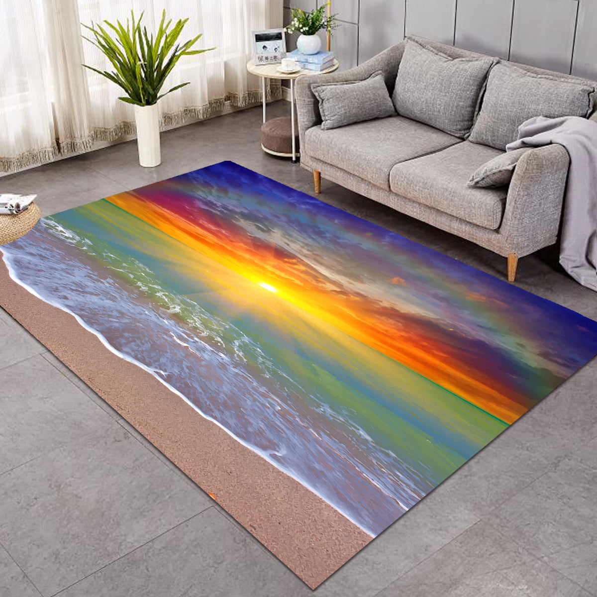 Beach Sunset Area Rug