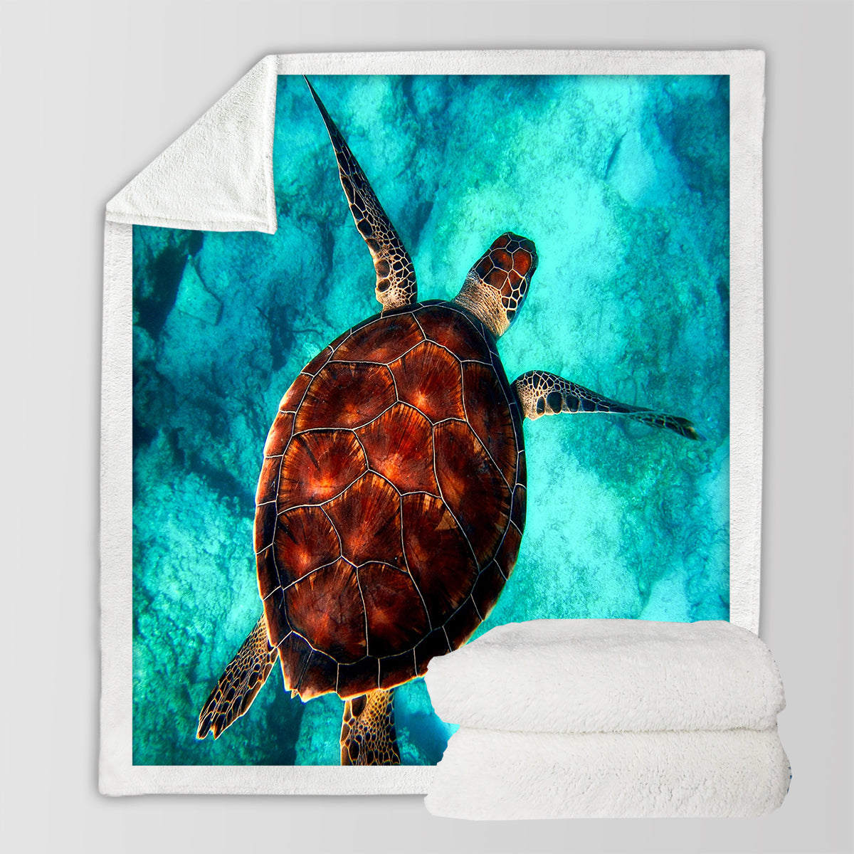 Sea Turtle Vibes Sherpa Blanket