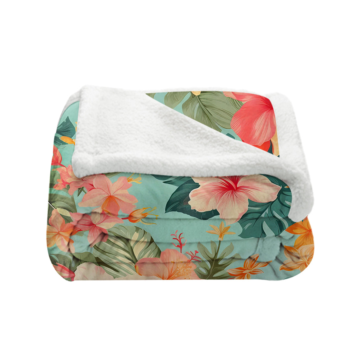 Hibiscus Passion Soft Sherpa Blanket