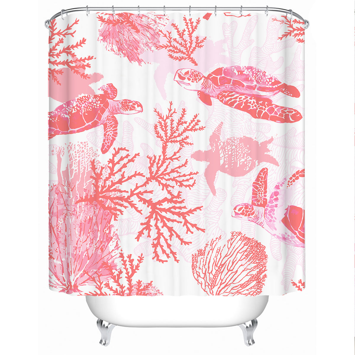 Red Coral Wonders Shower Curtain