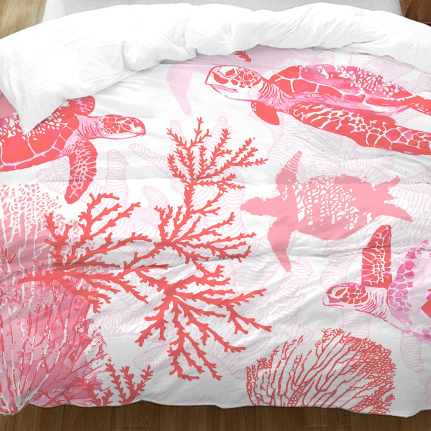 Red Coral Wonders Bedding Set