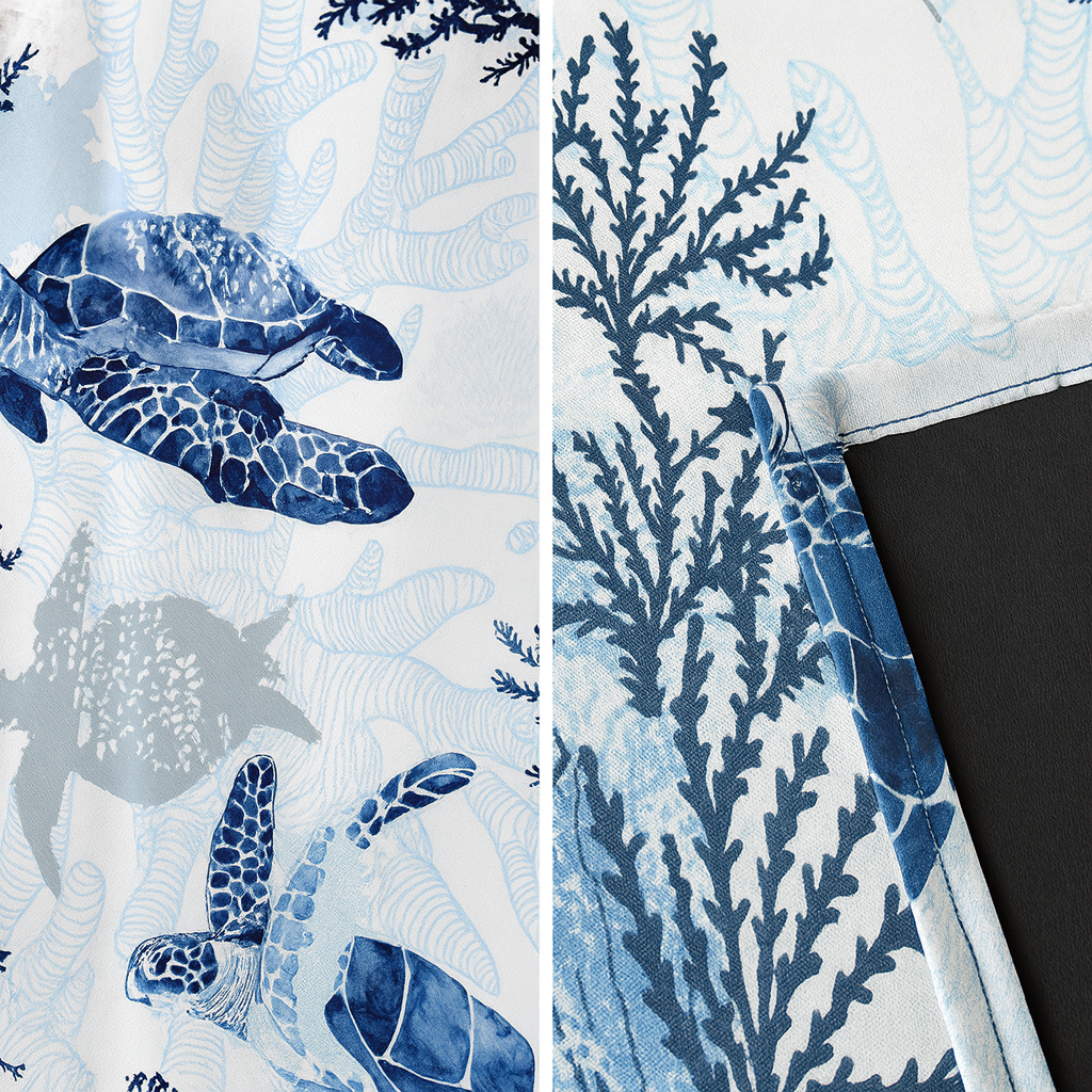 Sea Turtle Waves Blackout Curtains
