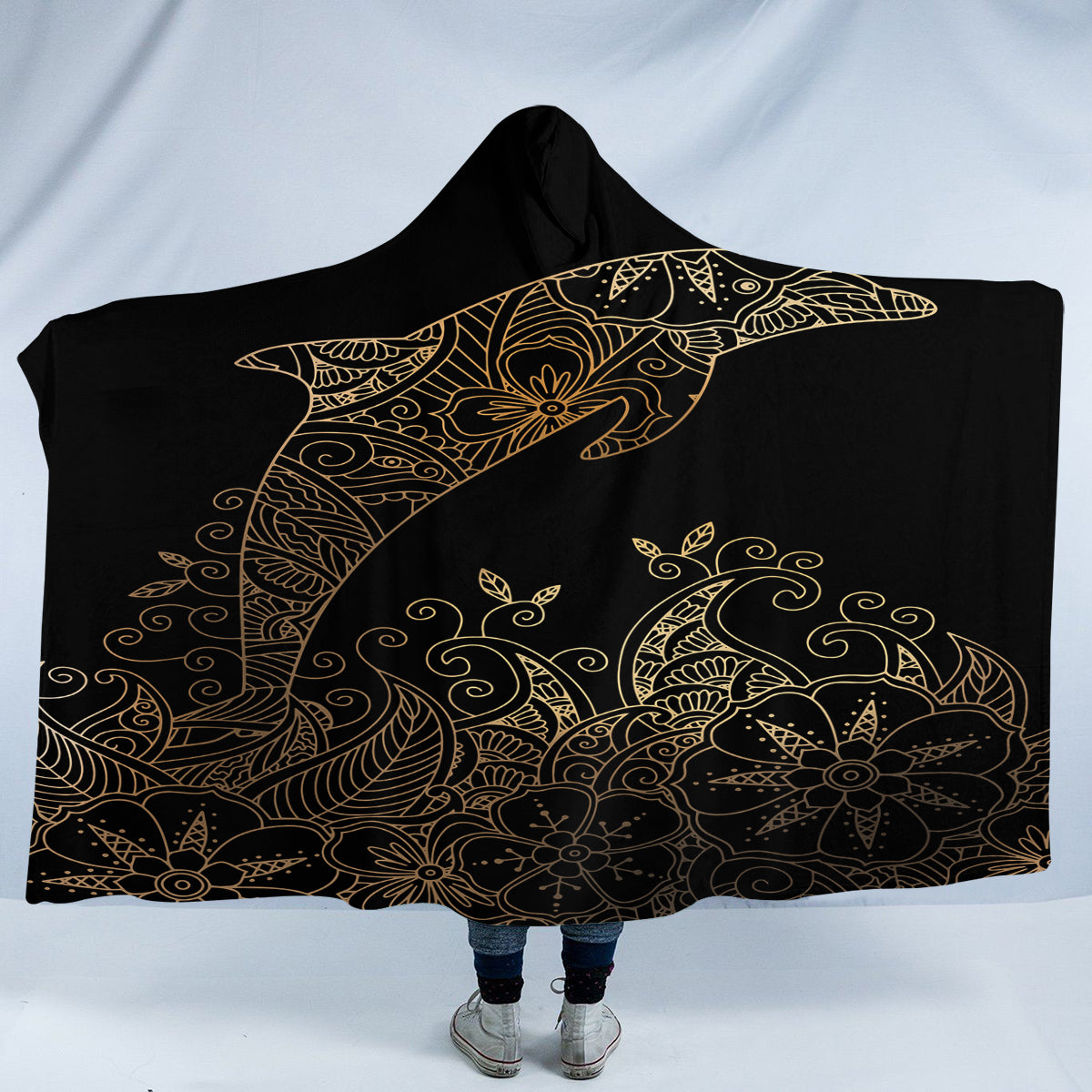 The Golden Dolphin Hooded Blanket