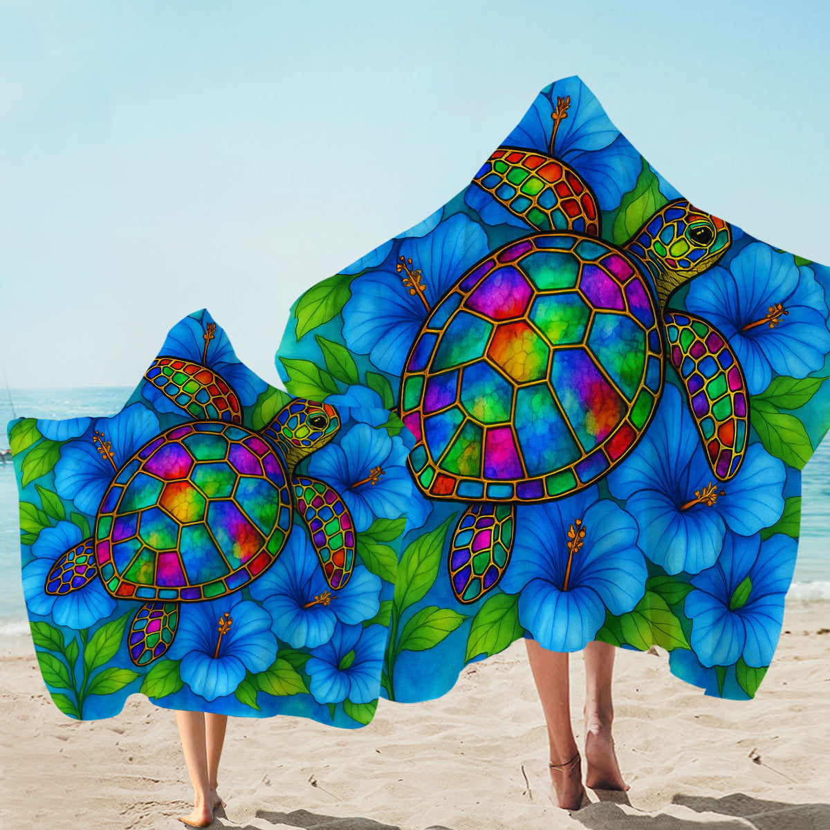 hibiscus Turtle Hooded Towel