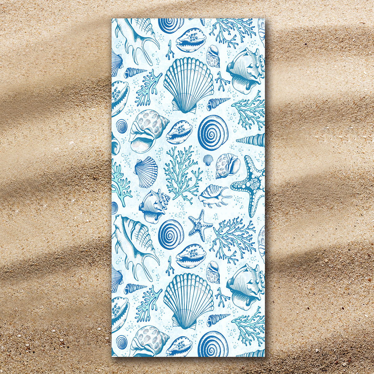 Blue Seashells Extra Large Beach Towel