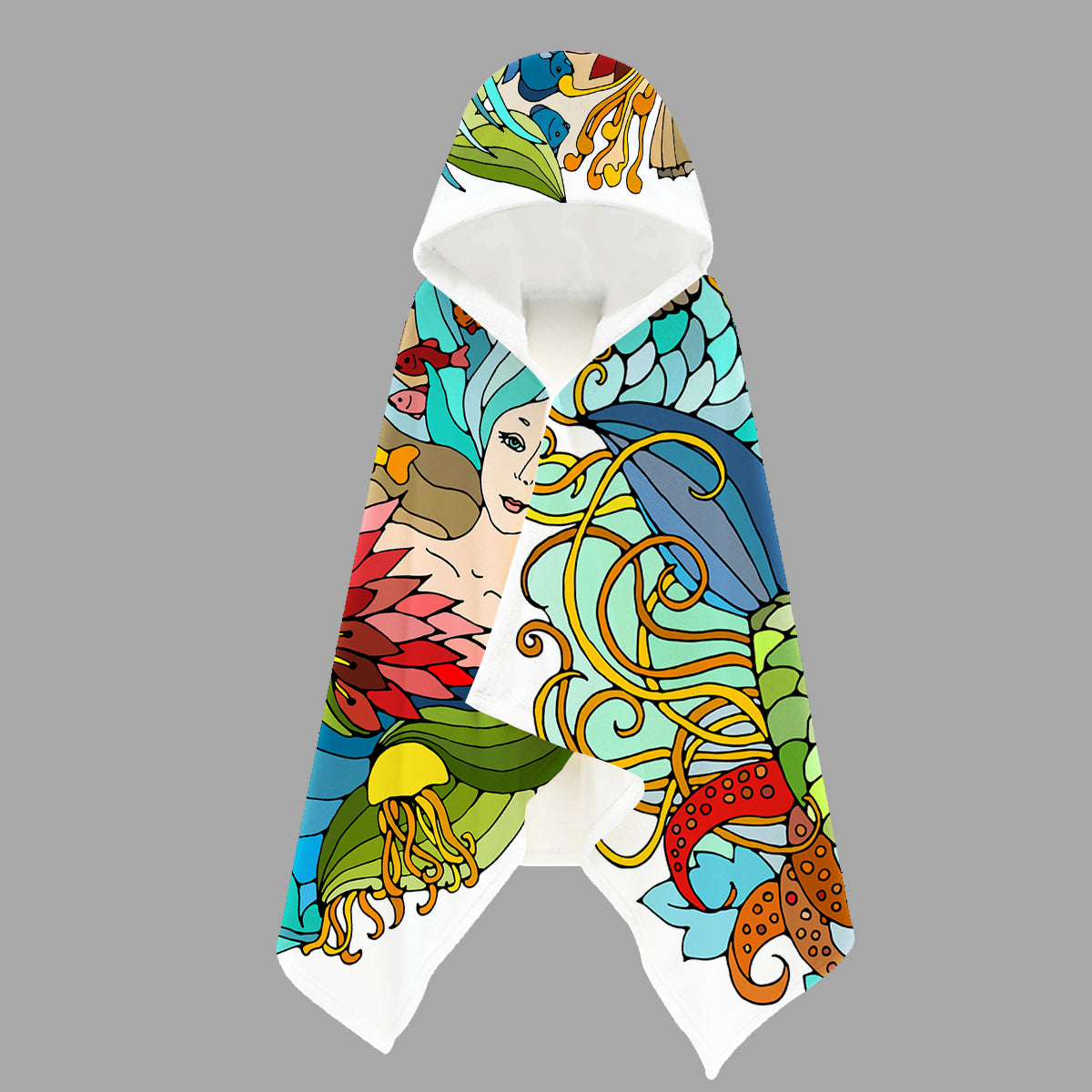 The Happy Mermaid Hooded Beach Towel for Kids