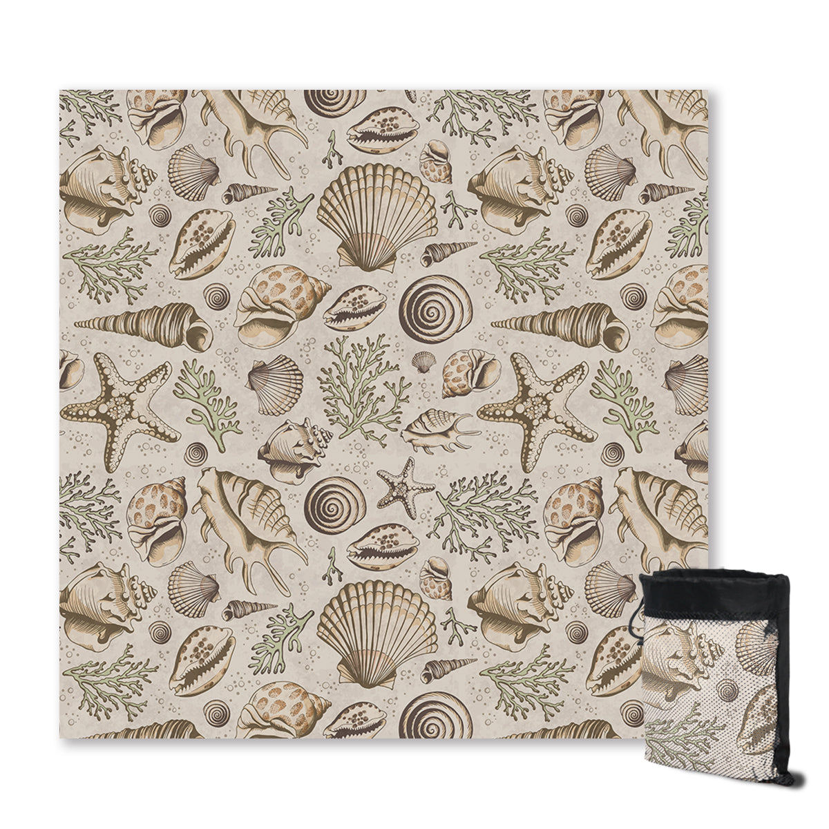 Brown Seashells Sand Free Towel