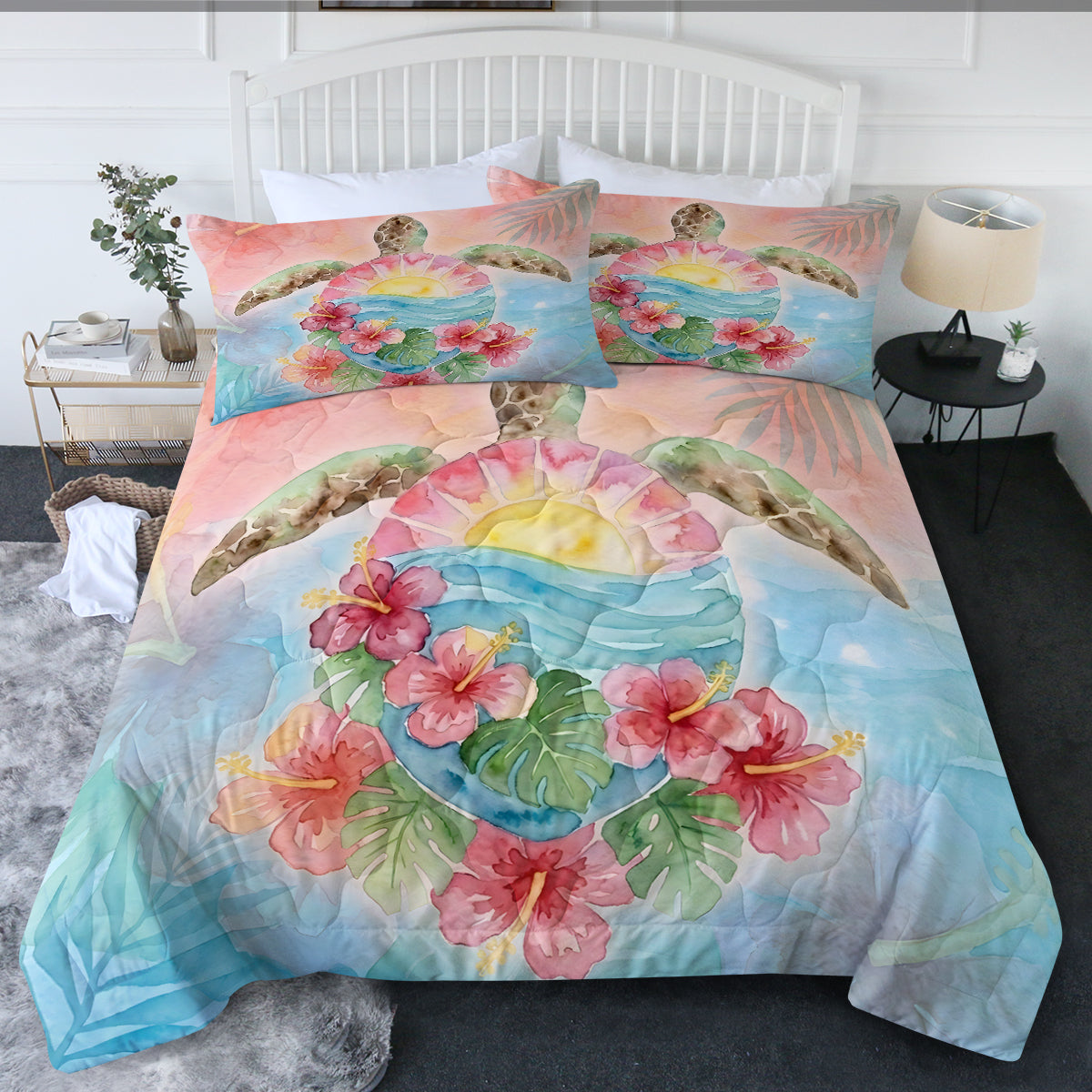 Sea Turtle Sunrise Comforter Set