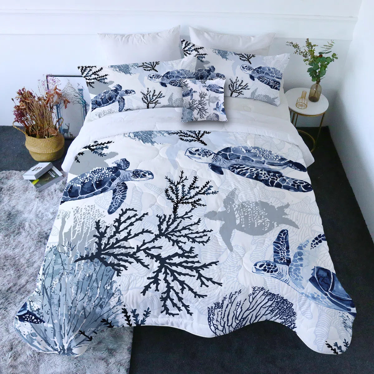 Sea Turtle Wonders Comforter with Shams and Pillow Cover