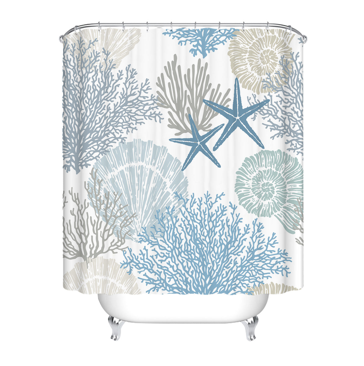 Coastal Coral Shower Curtain