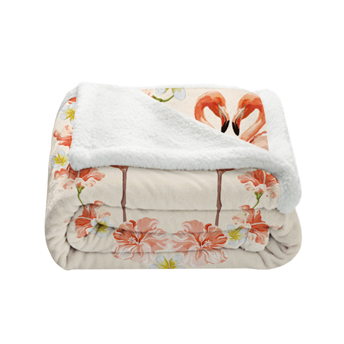 Flamingo and Hibiscus Passion Bedspread Blanket