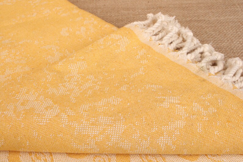 Mustard Turtle Turkish Beach Towel