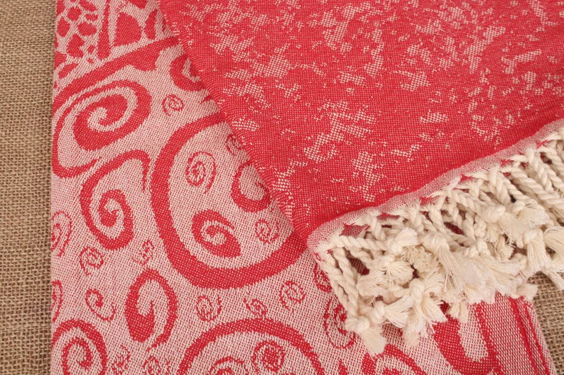 Red Turtle Turkish Beach Towel
