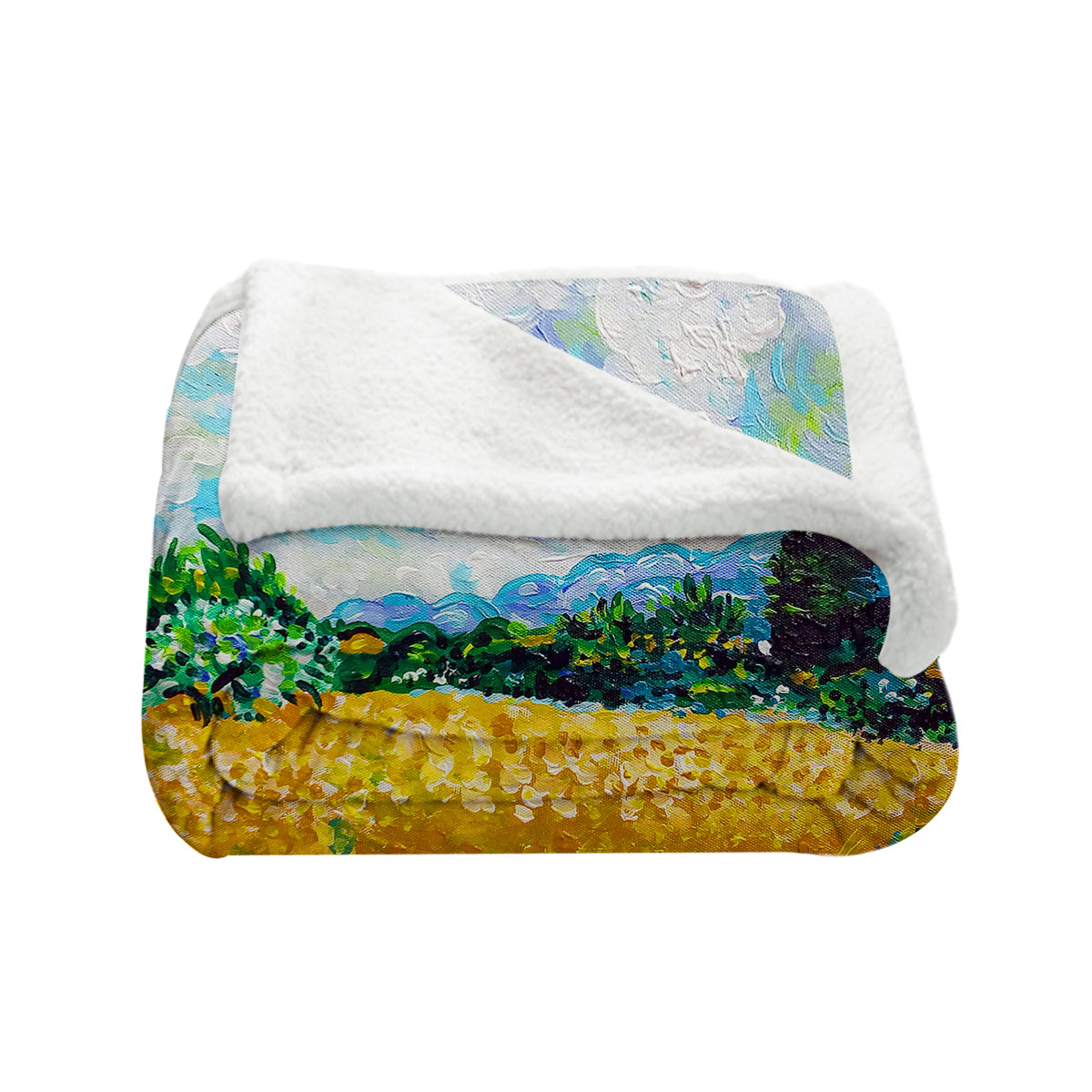 Van Gogh Wheat Fields Bedspread Blanket